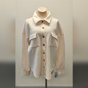 Steve Madden | Collard Knit Button-Down Top | Cream | XXL NWT COLOR  DEW